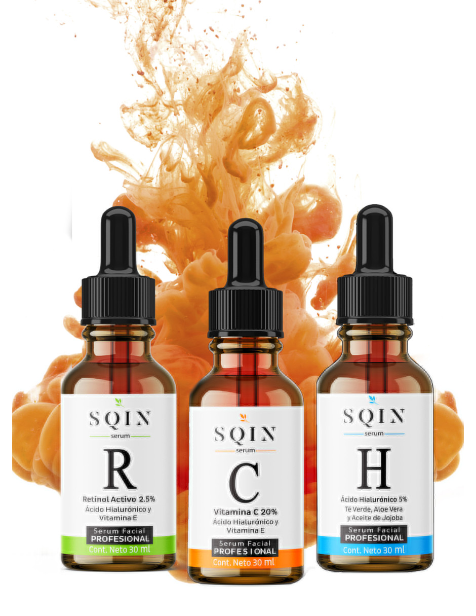 Kit Suero Serum Vitamina C + Ácido Hialurónico Facial + Retinol
