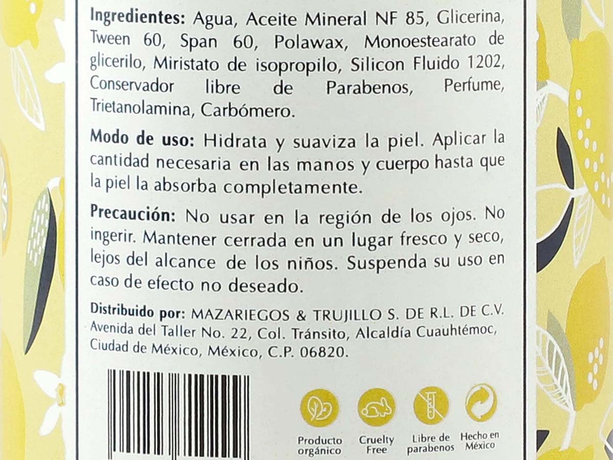 Crema Corporal, sin sulfatos, sin parabenos, Aroma Citrus Party, 250 ml