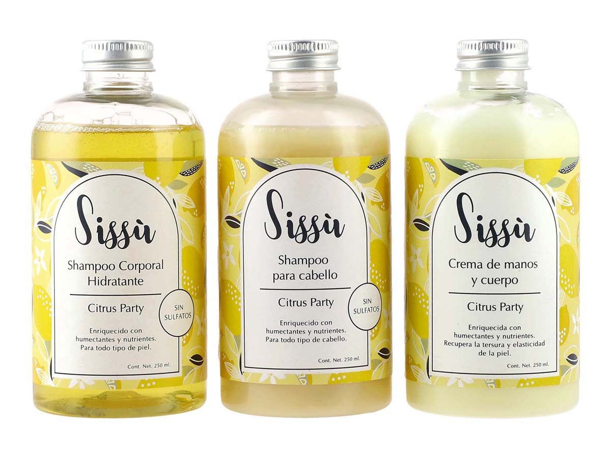 KIT Bath Wash, Shampoo, Jabón, Crema, sin sulfatos, sin parabenos, Aroma Citrus Party, 3 Pack