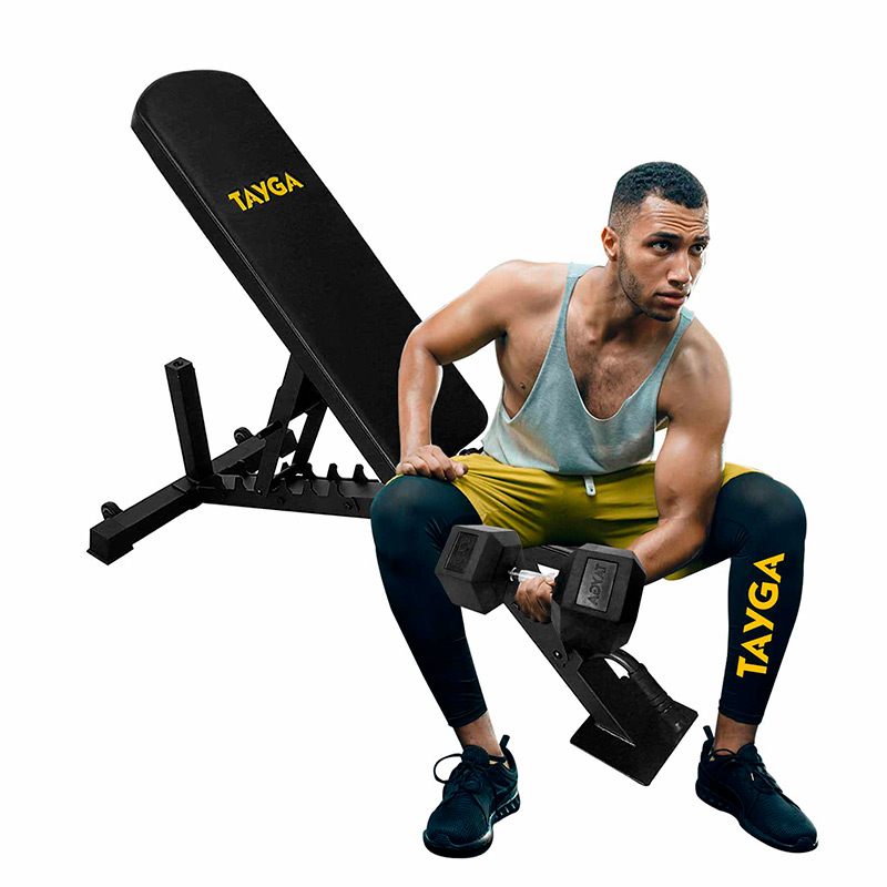 Banco Fitness Tayga para Gimnasio reclinable diferentes posiciones 