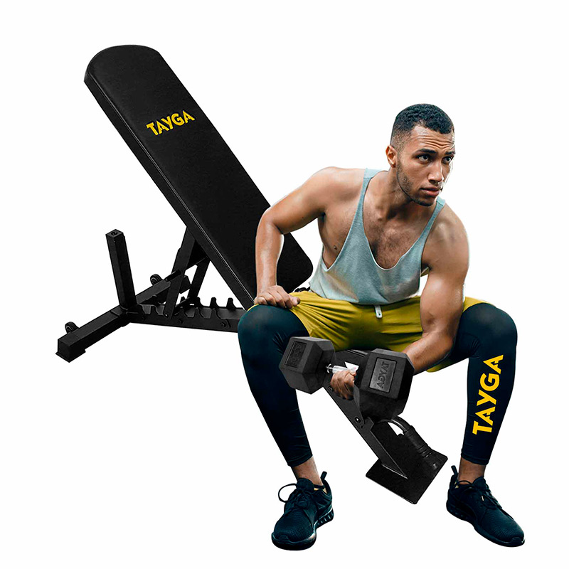  Tayga fitness bench for multi-position reclining gym : Deportes  y Actividades al Aire Libre