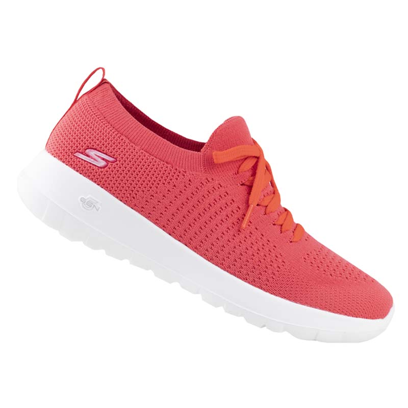 Tenis Skechers Clasico Para Dama Textil GoWalk 124192X Coral Memory Foam Original