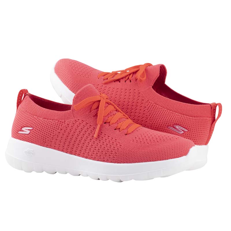 Tenis Skechers Clasico Para Dama Textil GoWalk 124192X Coral Memory Foam Original
