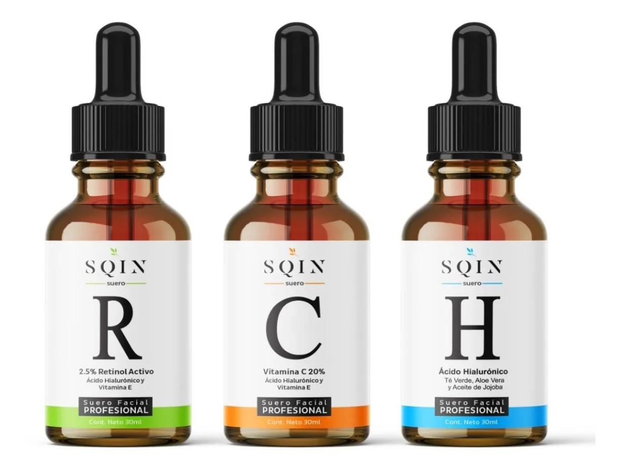 Kit Suero Serum Vitamina C + Ácido Hialurónico Facial + Retinol