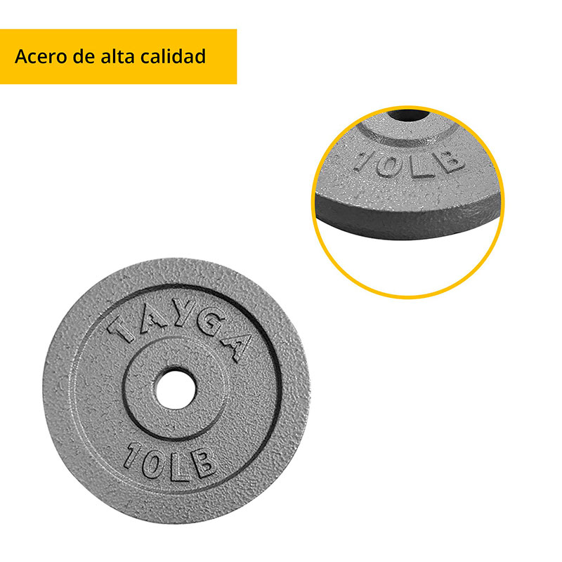 Par de Discos Estándar Tayga Cromados 30 mm Diámetro en Libras (10)