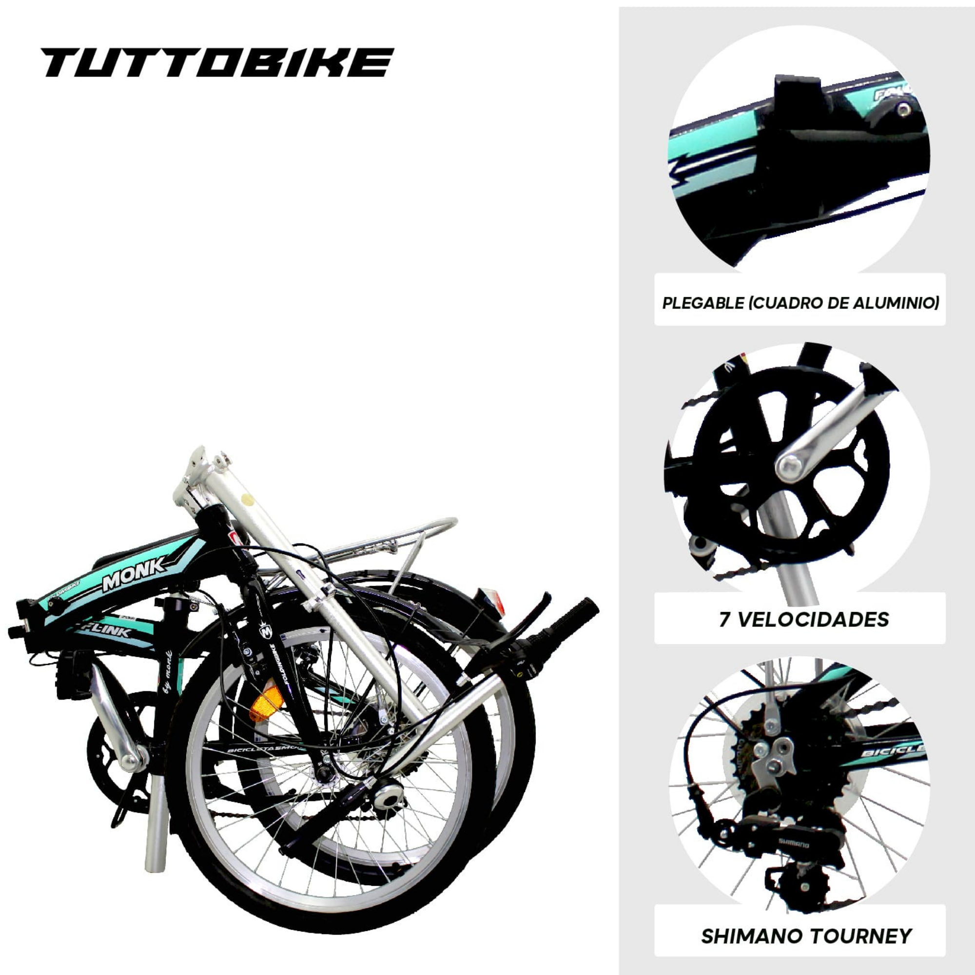 Bicicleta Urbana Plegable Rodada 20 Monk Flink