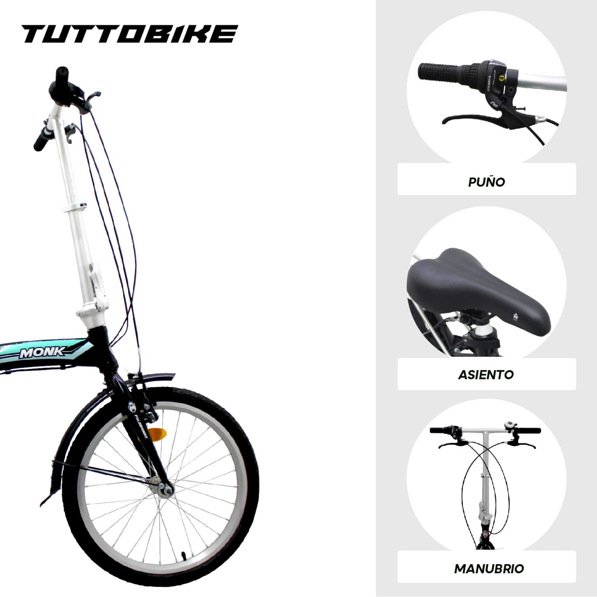 Bicicleta Urbana Plegable Rodada 20 Monk Flink