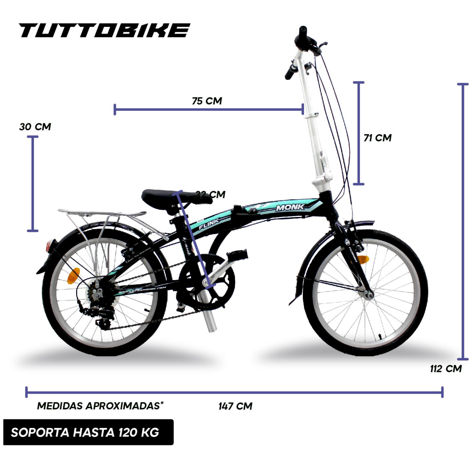 Bicicleta Urbana Plegable Rodada 20 Monk Flink