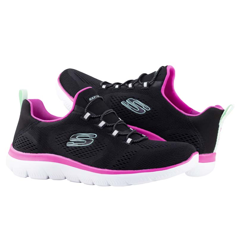 Tenis Skechers Mujer Deportivos Summits 149523 Negro Fiusha Memory Foam Original