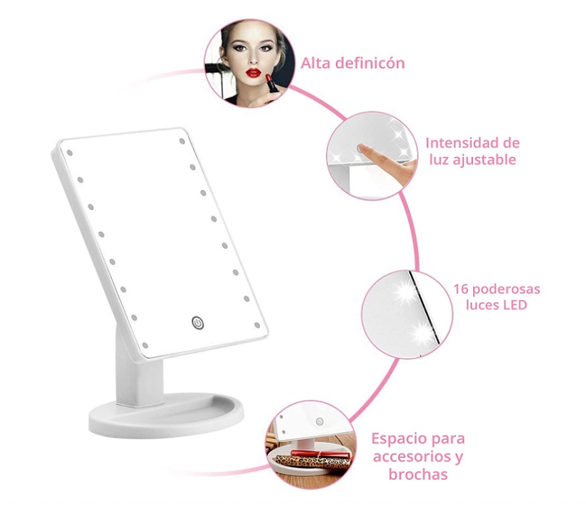 Espejo luz led Maquillaje de Alta definición 
