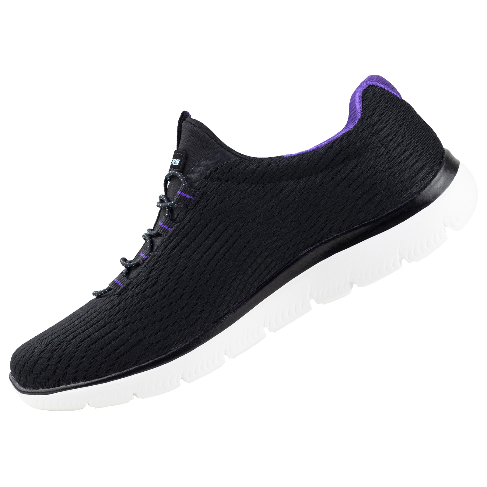 Tenis Running Skechers Para Dama Summits 149538 Negro Morado Memory Foam Original