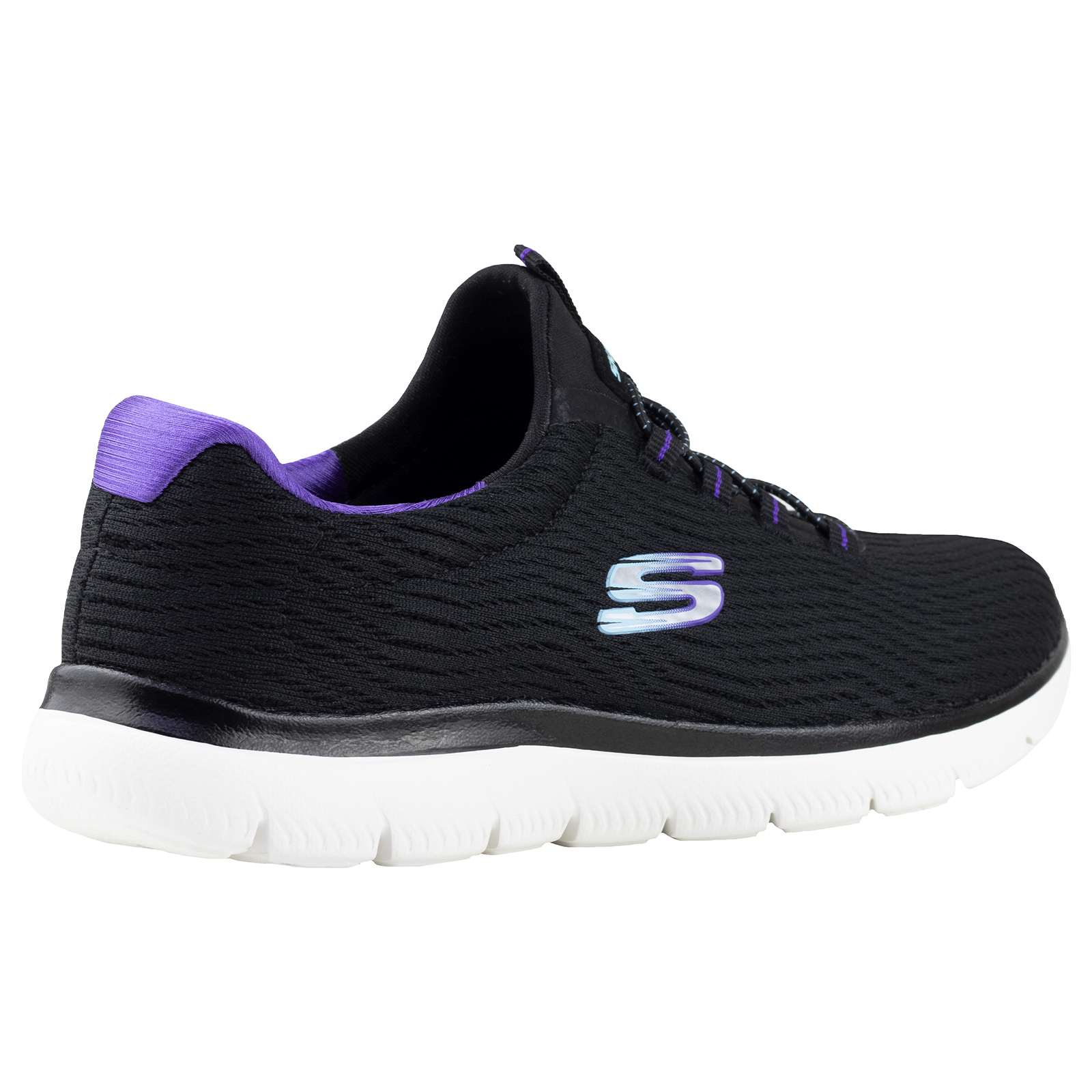 Tenis Running Skechers Para Dama Summits 149538 Negro Morado Memory Foam Original