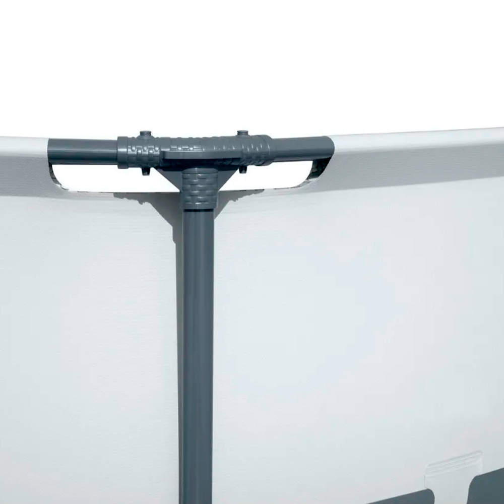 Alberca Piscina Estructural Armable Gris con Escaleras Circular Steel Pro 13,030 L con Filtro 4.27 M x 1.07 M Bestway