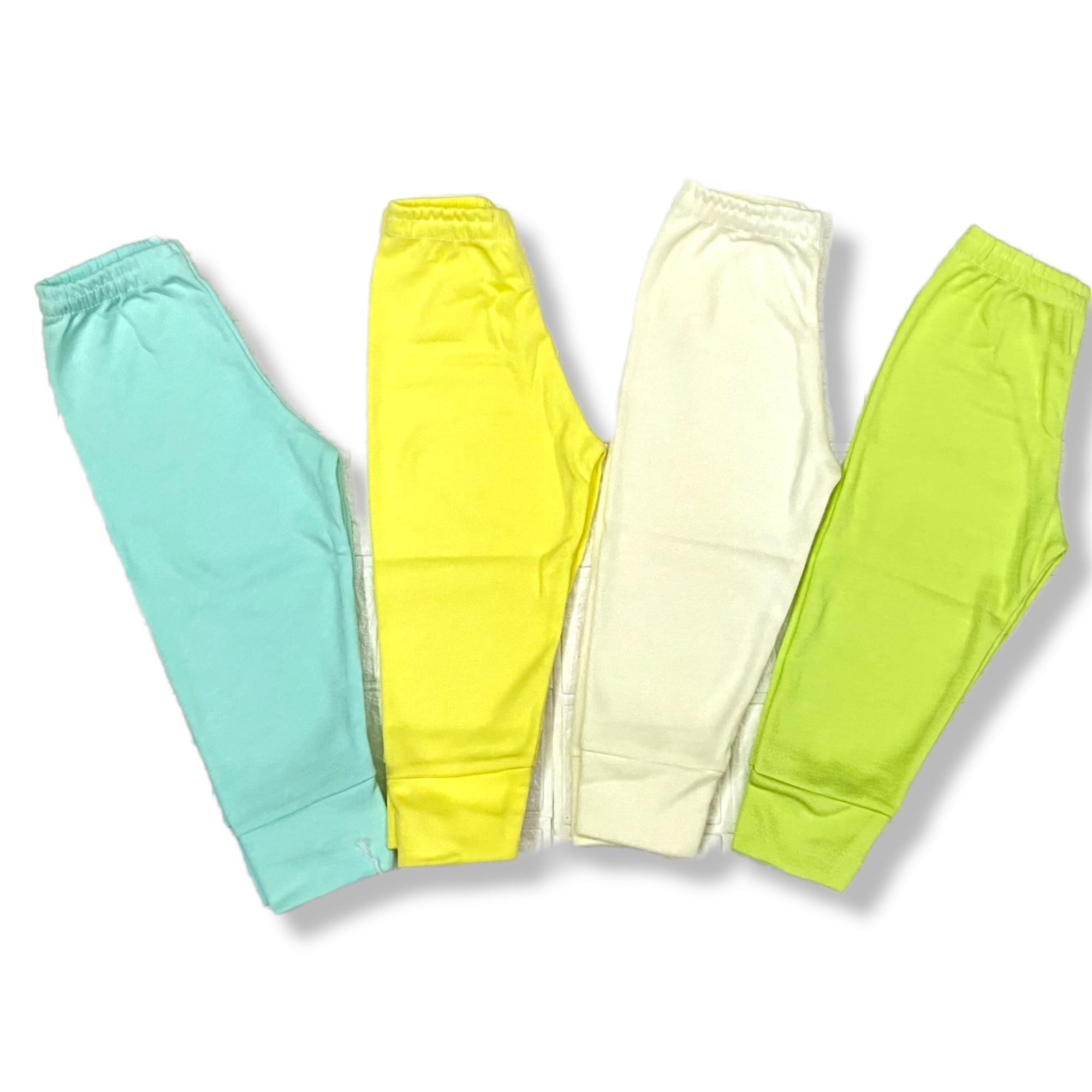 Juego de 4 pantalones color pastel para niños de 2 a 4 años, 100% algodón