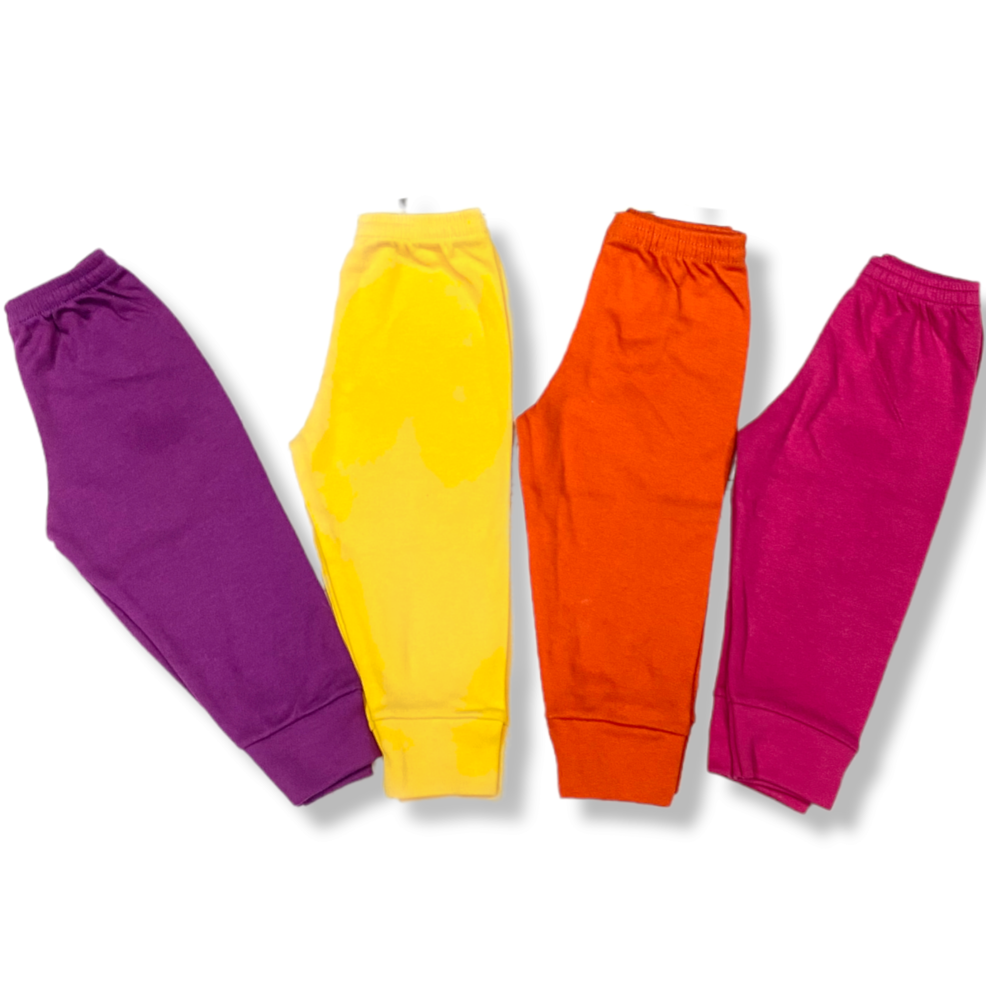 4 pack de pantalones colores fuertes e intensos para niños de 2 a 4 años, 100% algodón