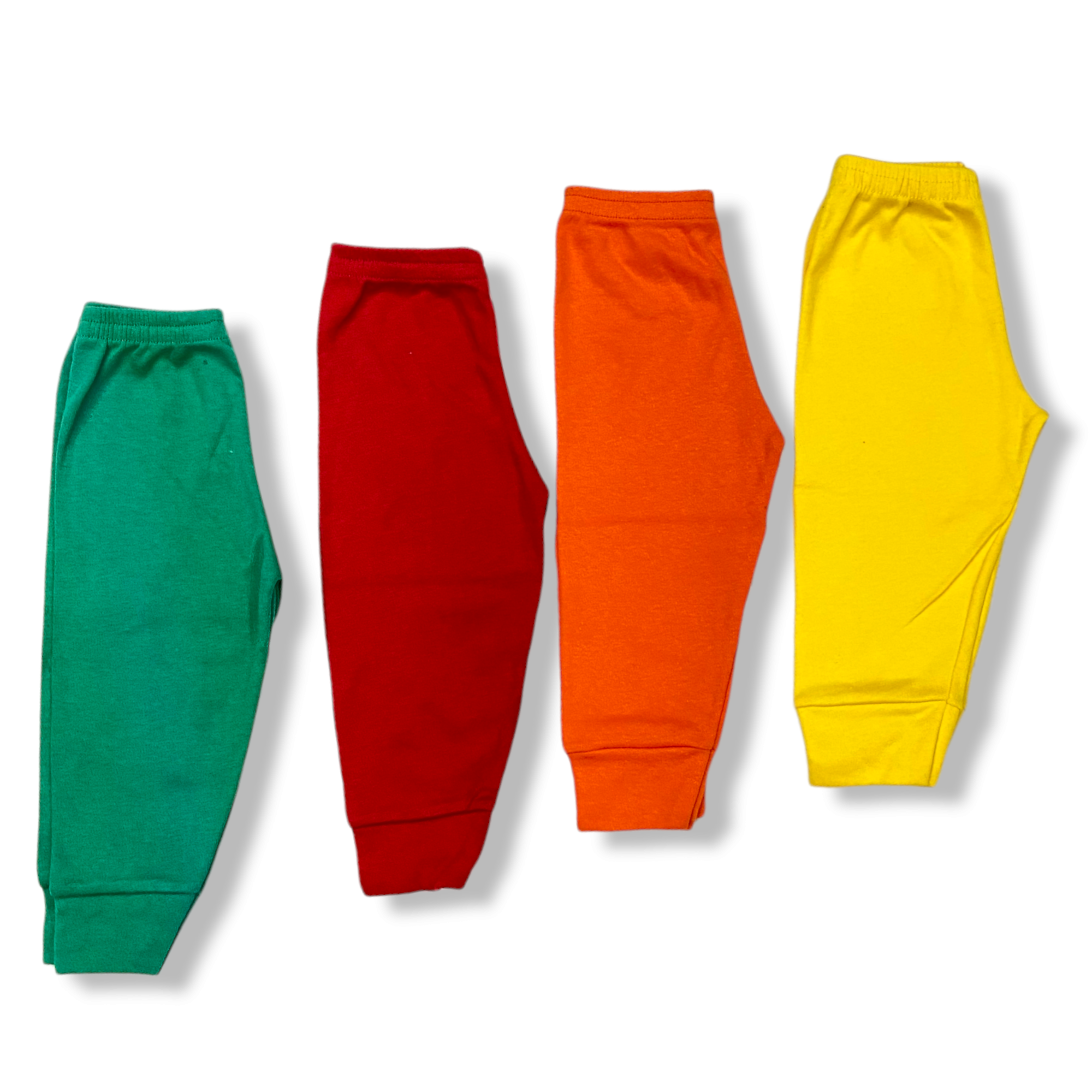 4 pack de pantalones colores fuertes e intensos para niños de 2 a 4 años, 100% algodón