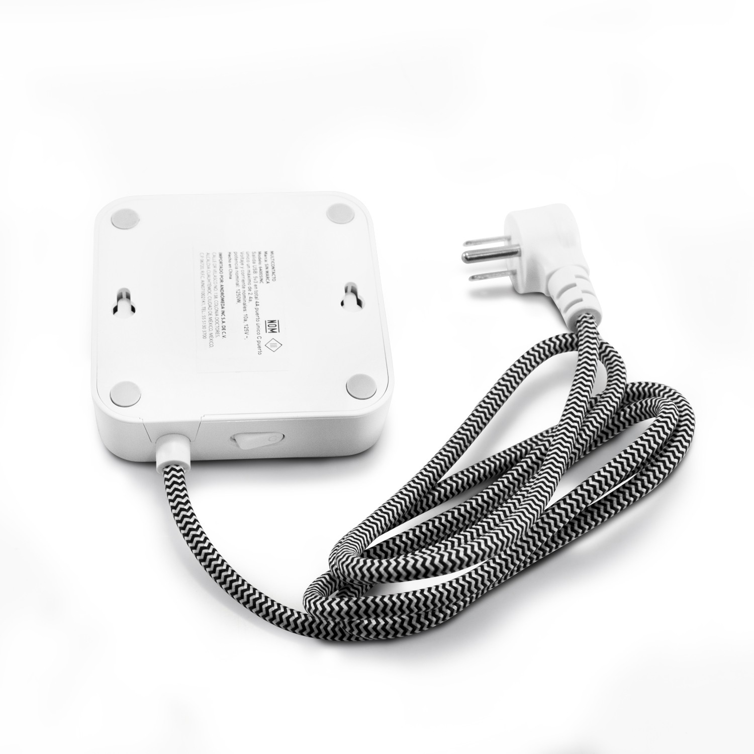 Multicontacto usb con 4 enchufes, 3 puertos usb y 1 usb-c