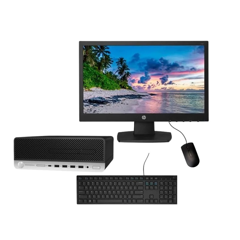 PC HP ProDesk 600 G3 SFF- Intel Core i5 6ta generación- 16GB RAM 256GB Disco Solido-Monitor 18"-Windows 10 PRO- Equipo Clase A, Reacondicionado.