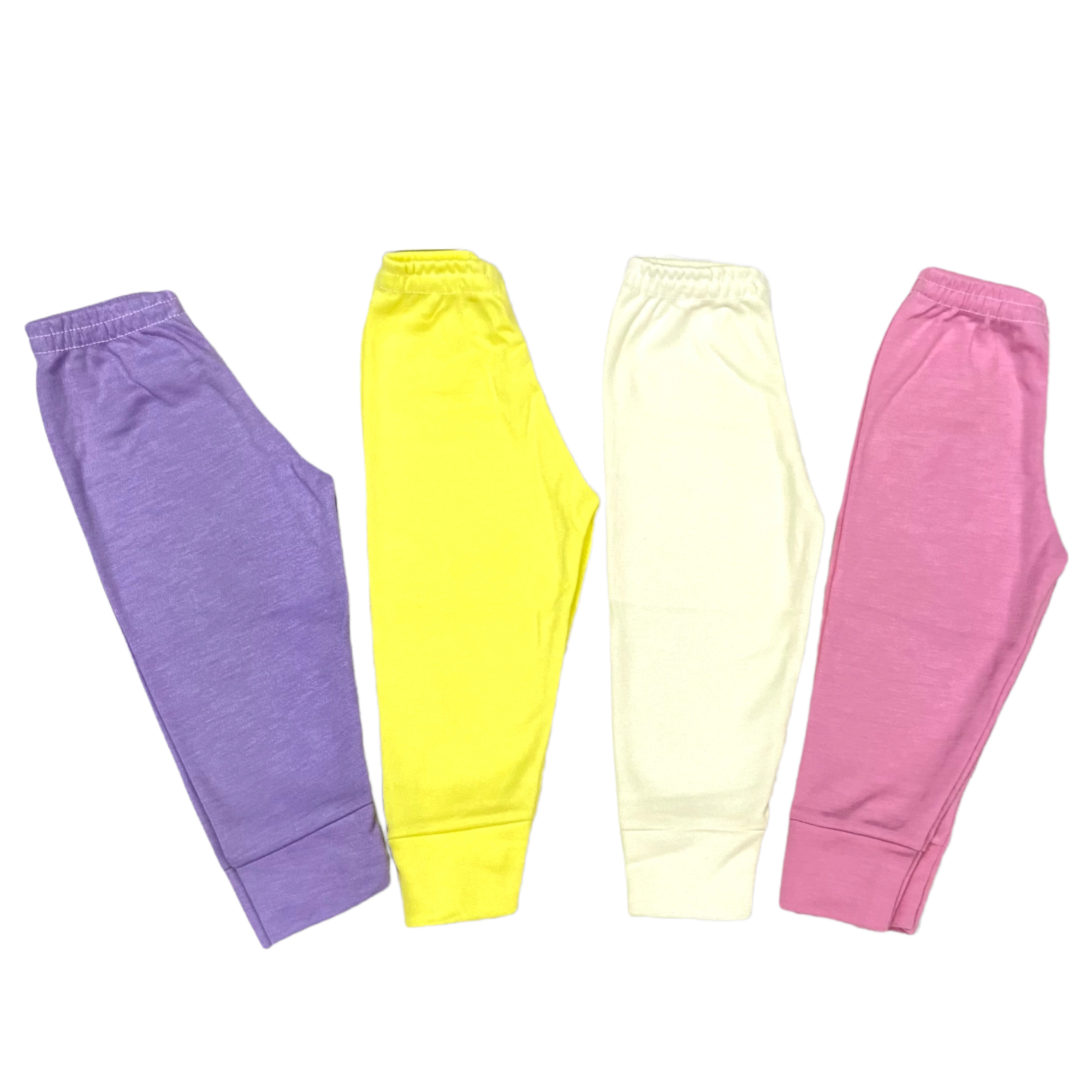 juego de 4 pantalones color pastel para bebé, 100% algodón