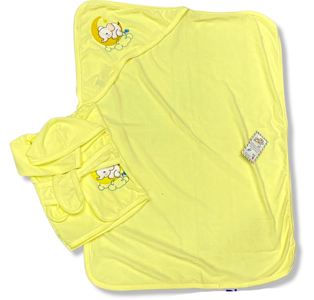 Juego de baño para bebé, incluye bata, toalla y esponja