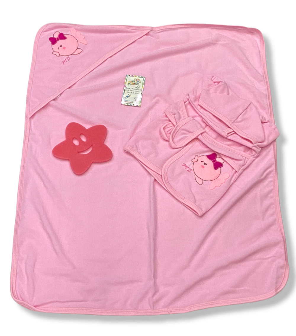 Juego de baño para bebé, incluye bata, toalla y esponja