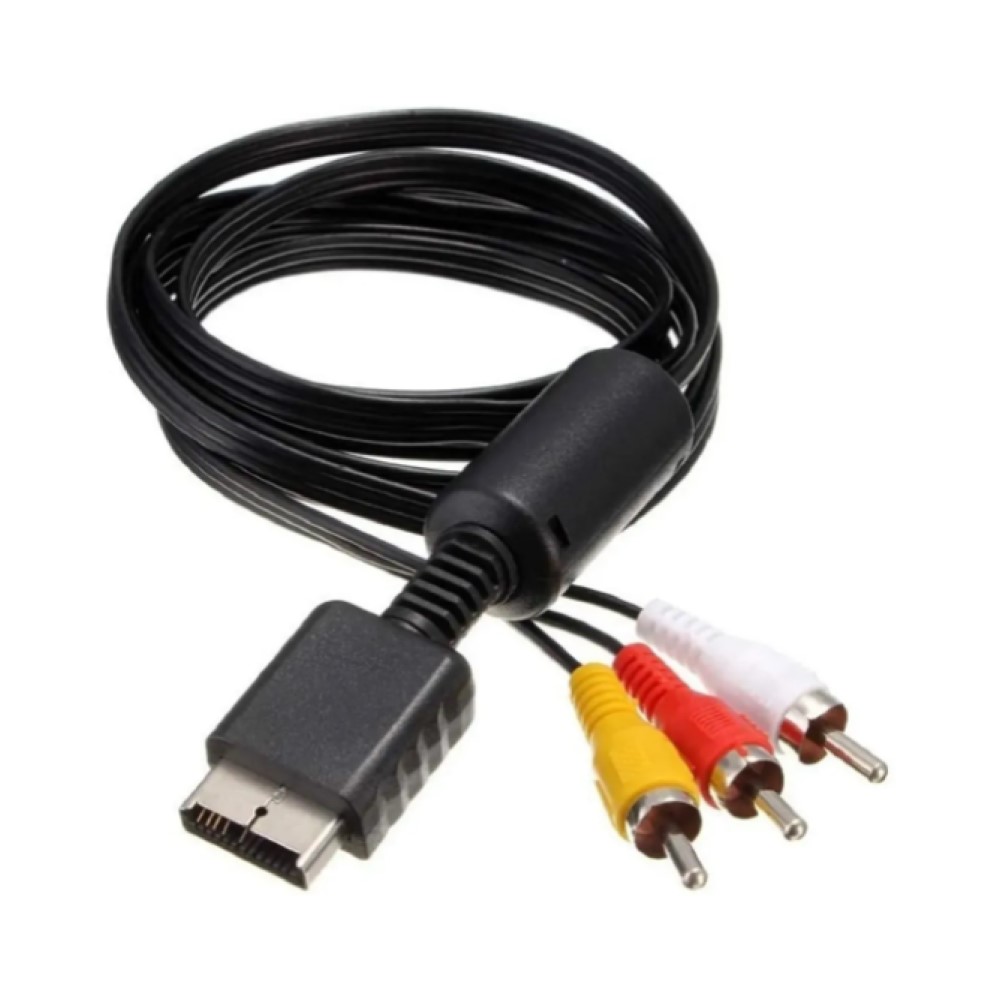 Cable De Audio Y Video Para PS1, PS2 Y PS3 OEM Color Negro