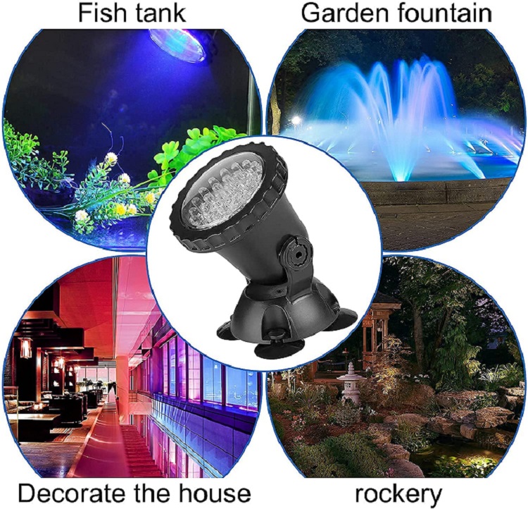 4 Luces de Estanque Sumergible para exterior