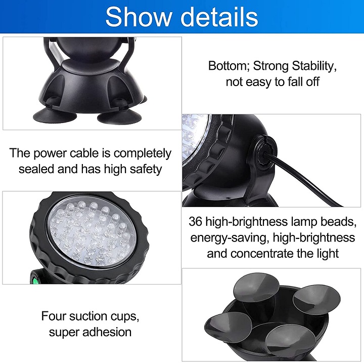 4 Luces de Estanque Sumergible para exterior