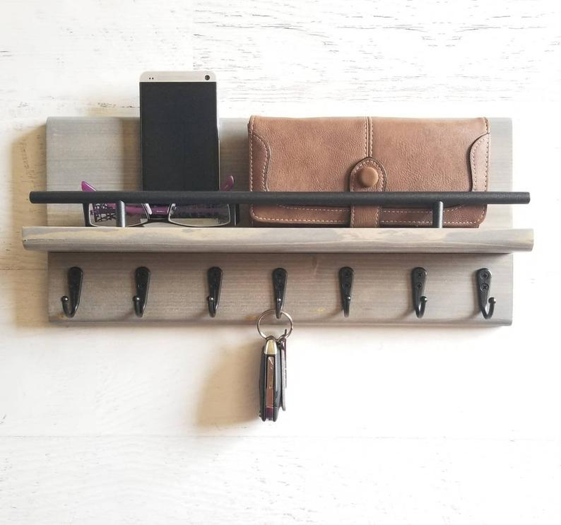 Perchero Repisa Organizador Llaves Vintage Colgador Bolsas