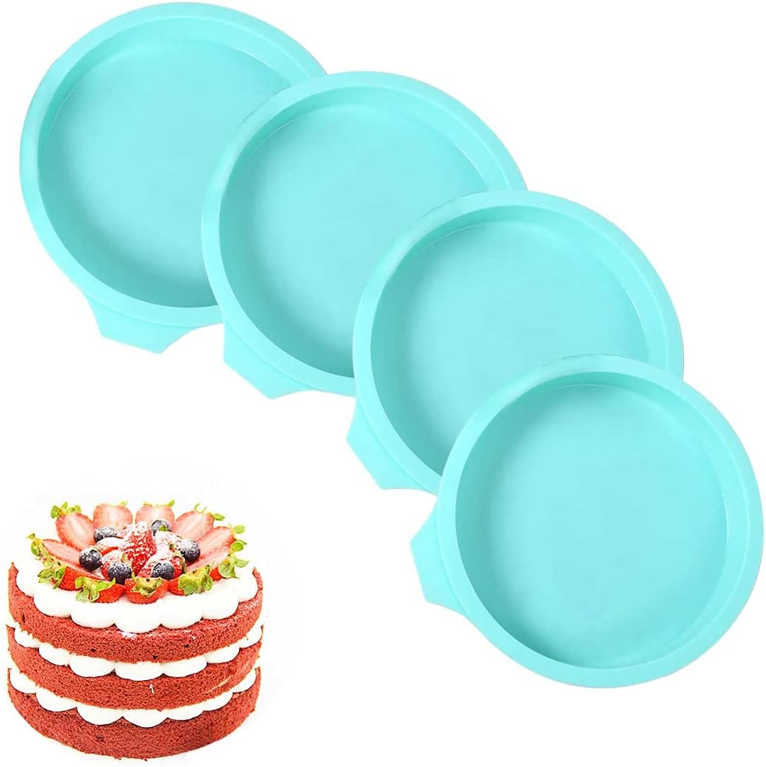 Molde De Silicón Para Pastel En Capas 4 Piezas Pan, Gelatina