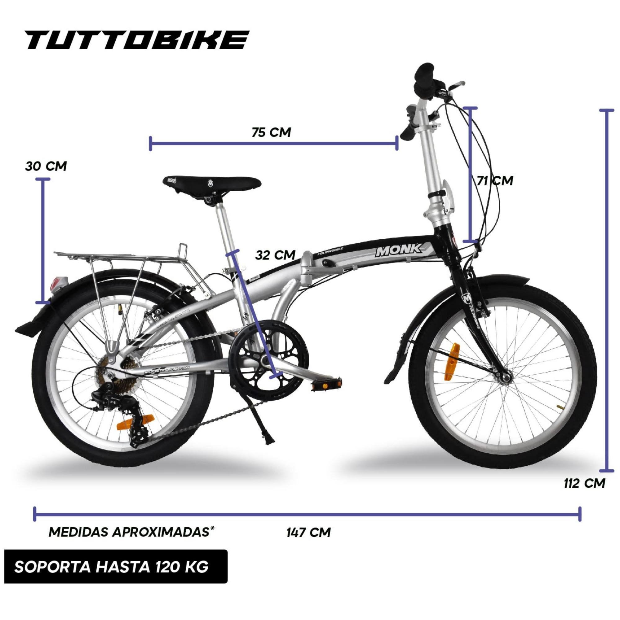 Bicicleta Urbana Plegable Rodada 20 Monk Flink