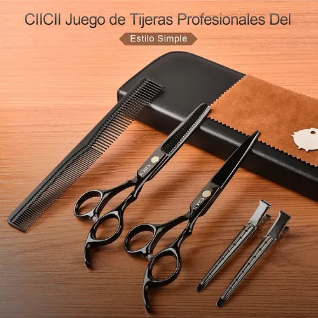 Kit Tijeras Cortar Cabello, Profesionales Barbero 8 Piezas