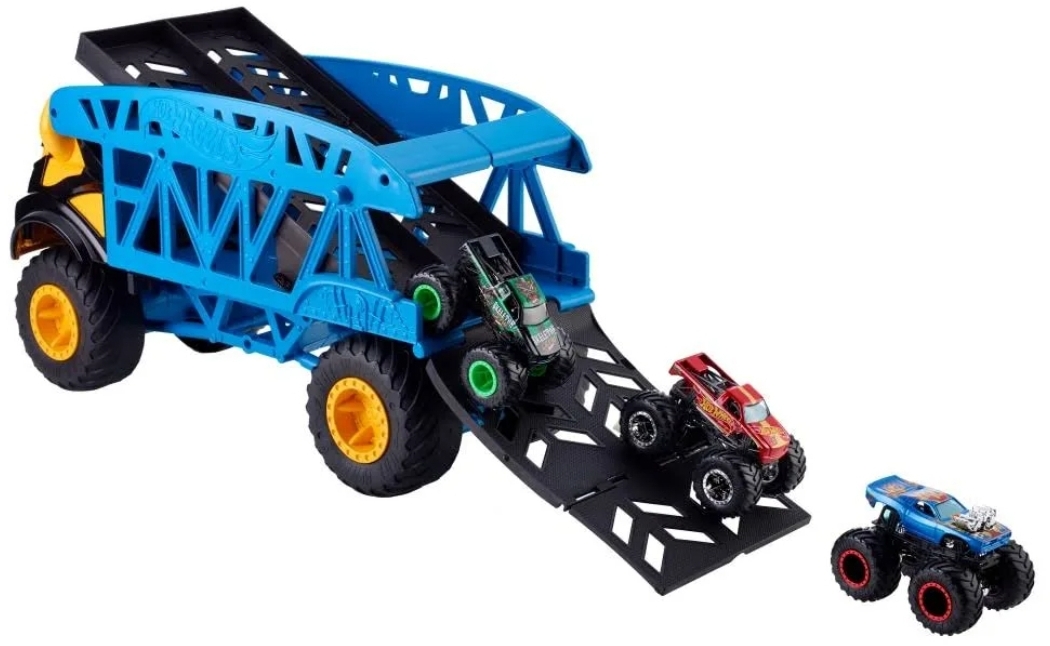 Hot Wheels Monster Trucks Camión + 3 Coches