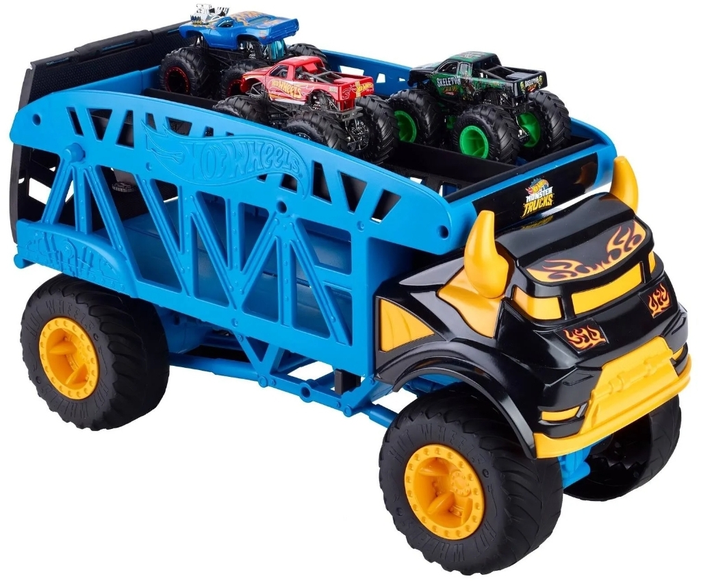 Hot Wheels Monster Trucks Camión + 3 Coches