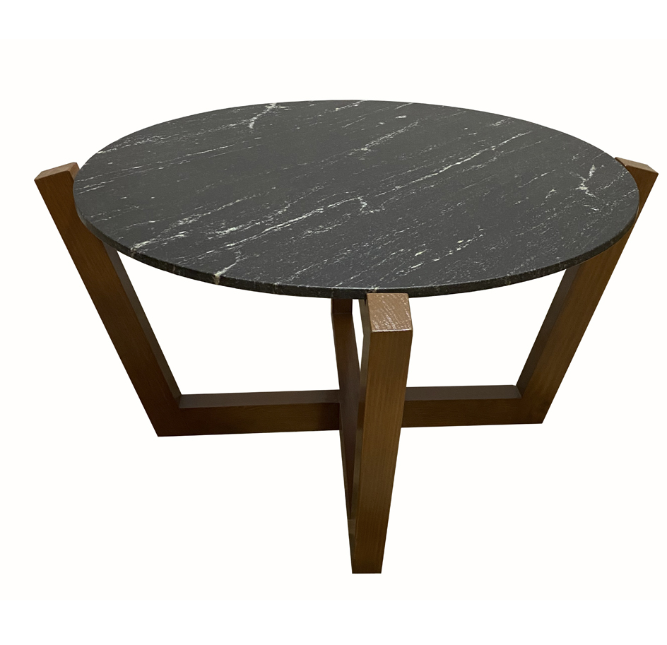 Mesa de centro redonda en Granito Vía Láctea.