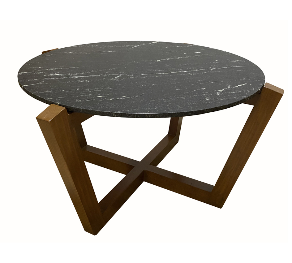 Mesa de centro redonda en Granito Vía Láctea.