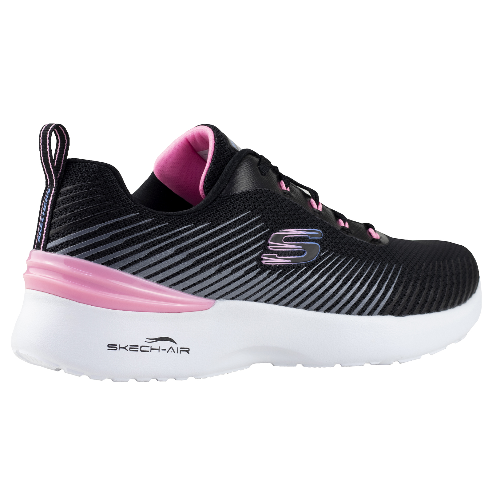 Tenis Skechers Dama Running Skech-Air 149669 Negro Rosa Memory Foam Original