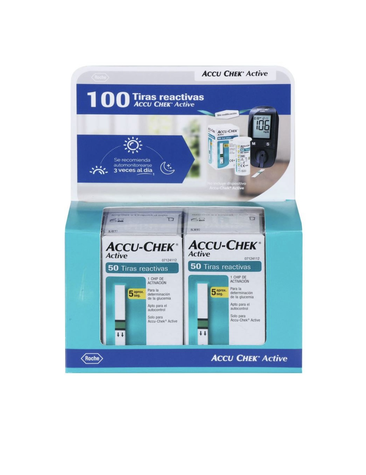 Tiras Reactivas Accu-Chek Active 100 pzas