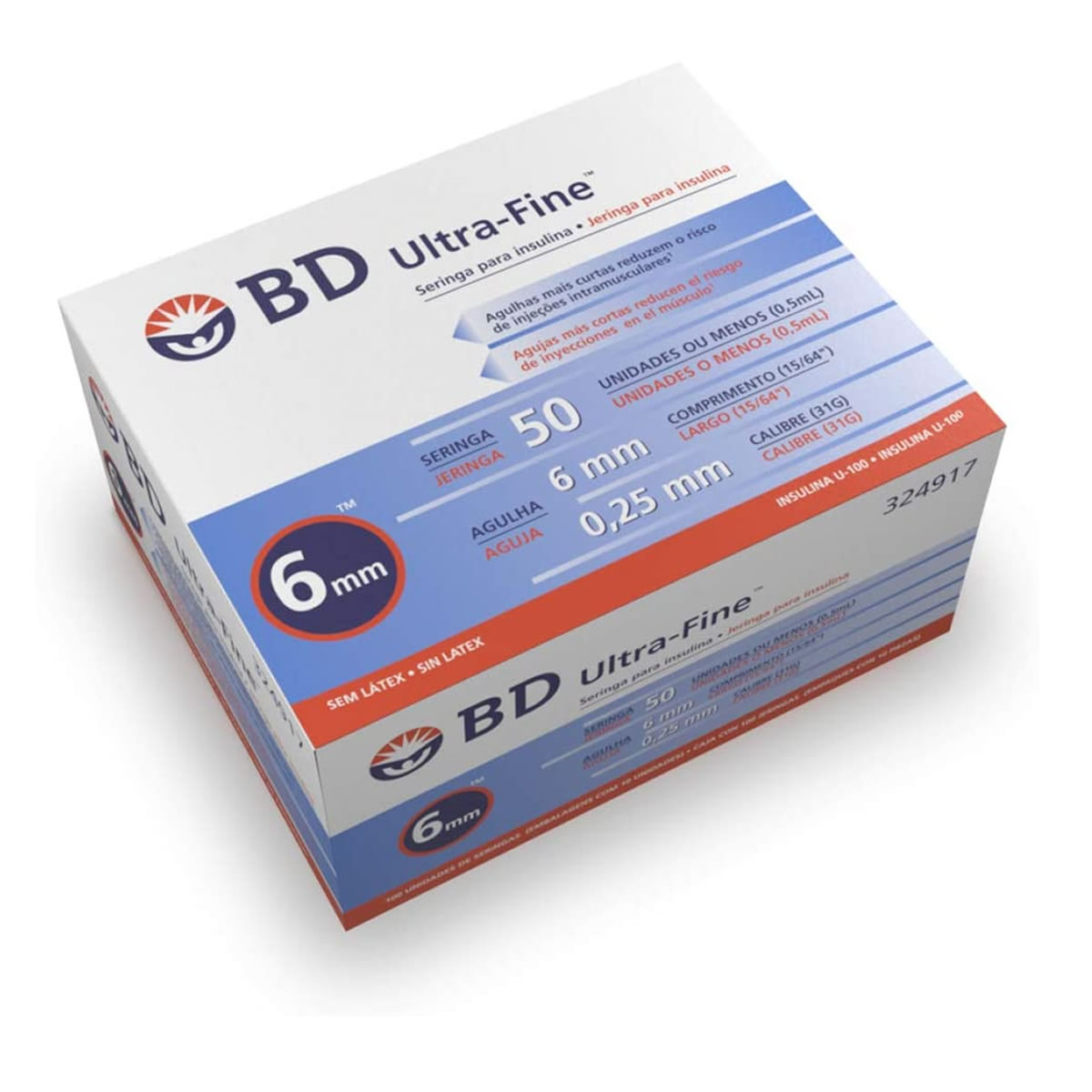 Jeringa Para Insulina de .5 ml 6 mm BD Ultra-Fine 671030 CST