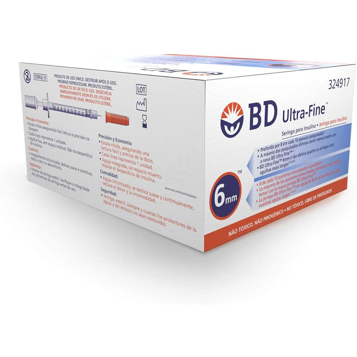 Jeringa Para Insulina de .5 ml 6 mm BD Ultra-Fine 671030 CST