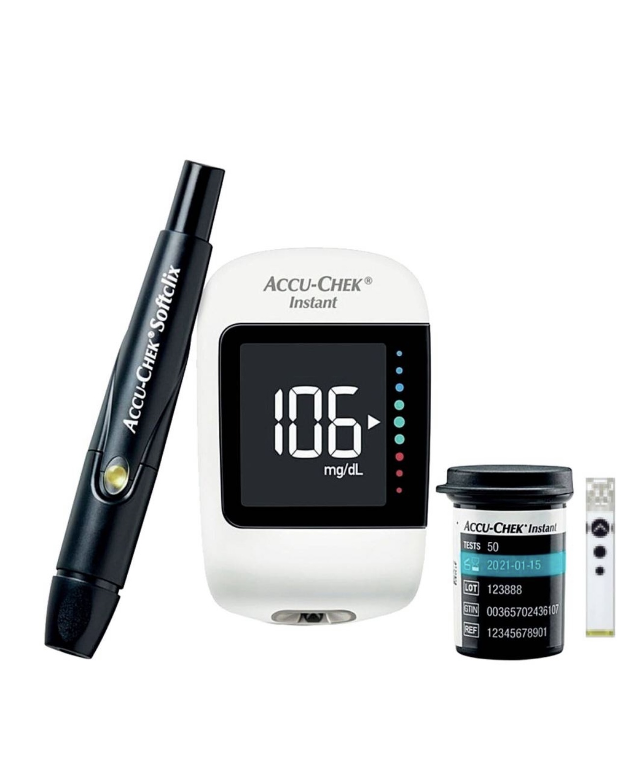 Glucómetro Accu-Chek Instant + 25 Tiras Reactivas + 25 Lancetas