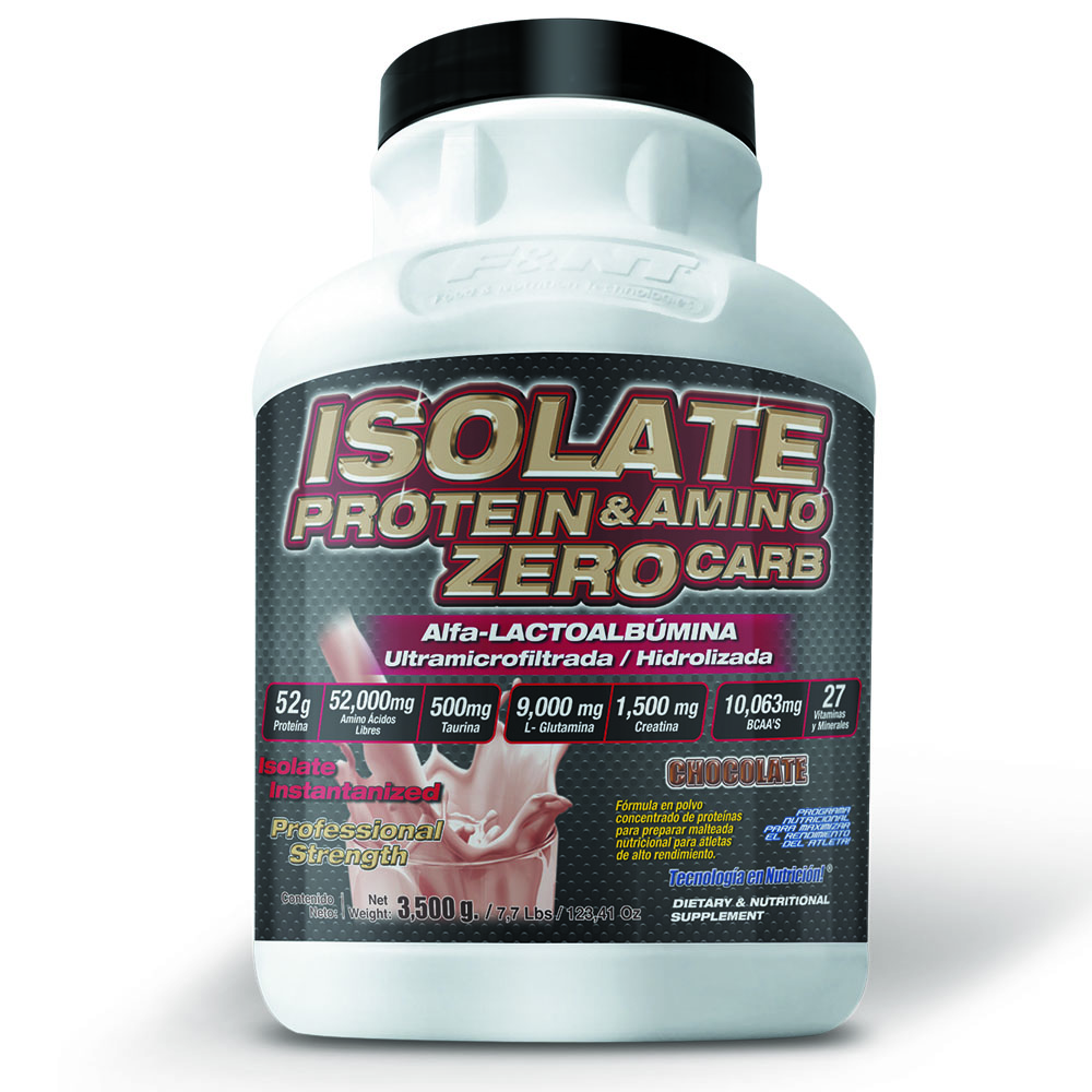 Isolate Protein & Amino Zero Carb 3,500 Gr 7.7 Lbs Whey Sabor Chocolate F&nt