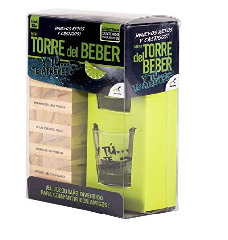 Juego de Mesa Mini Torre del Beber - Torre del Beber -Retos Pregunta Con Amigos- Novelty 