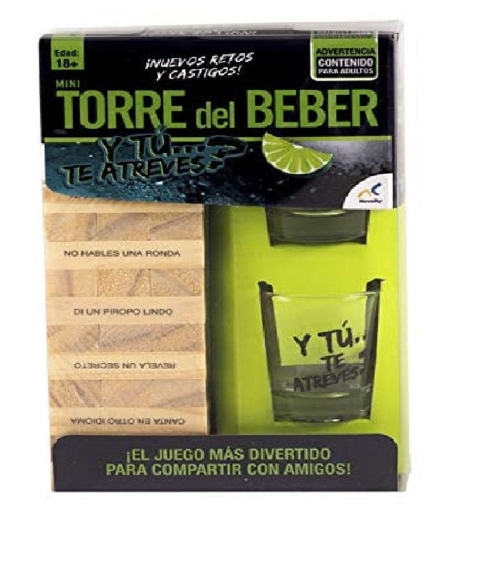 Juego de Mesa Mini Torre del Beber - Torre del Beber -Retos Pregunta Con Amigos- Novelty 