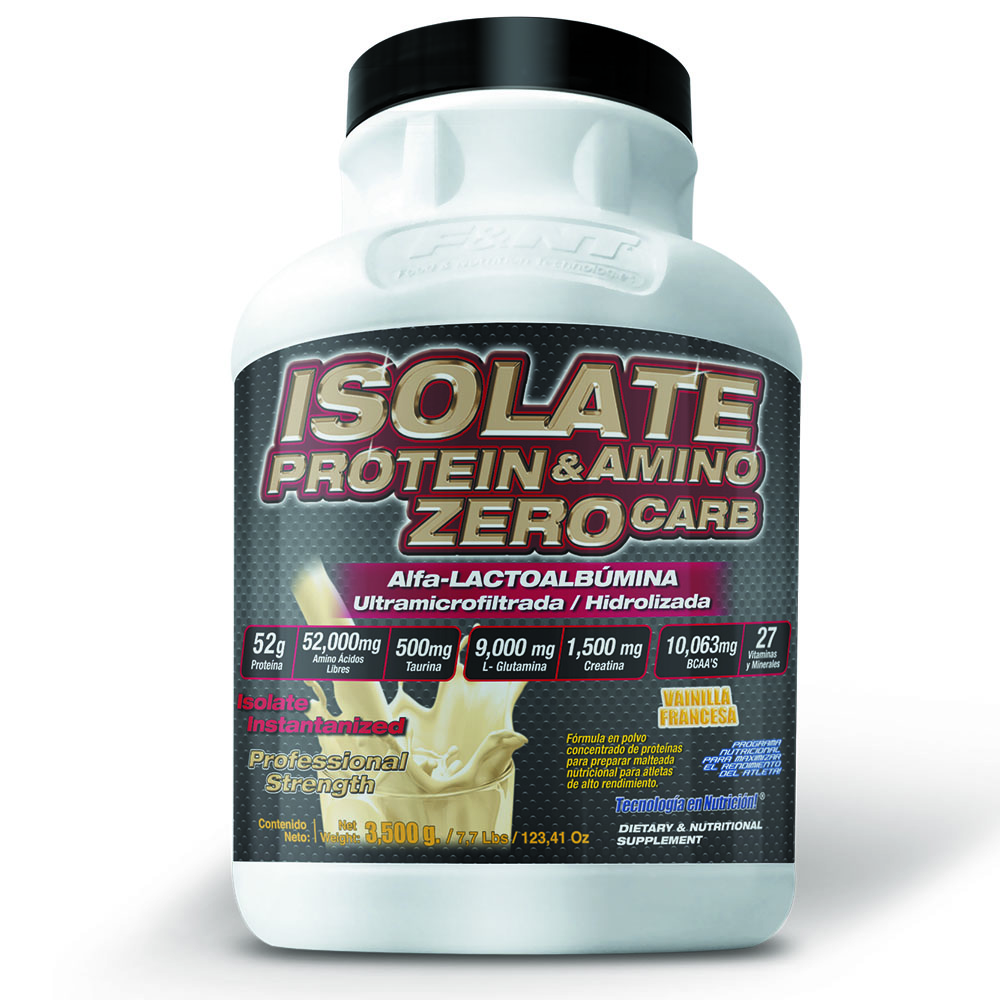 Isolate Protein & Amino Zero Carb 3,500 Gr 7.7 Lbs Whey Sabor Vainilla francesa F&nt