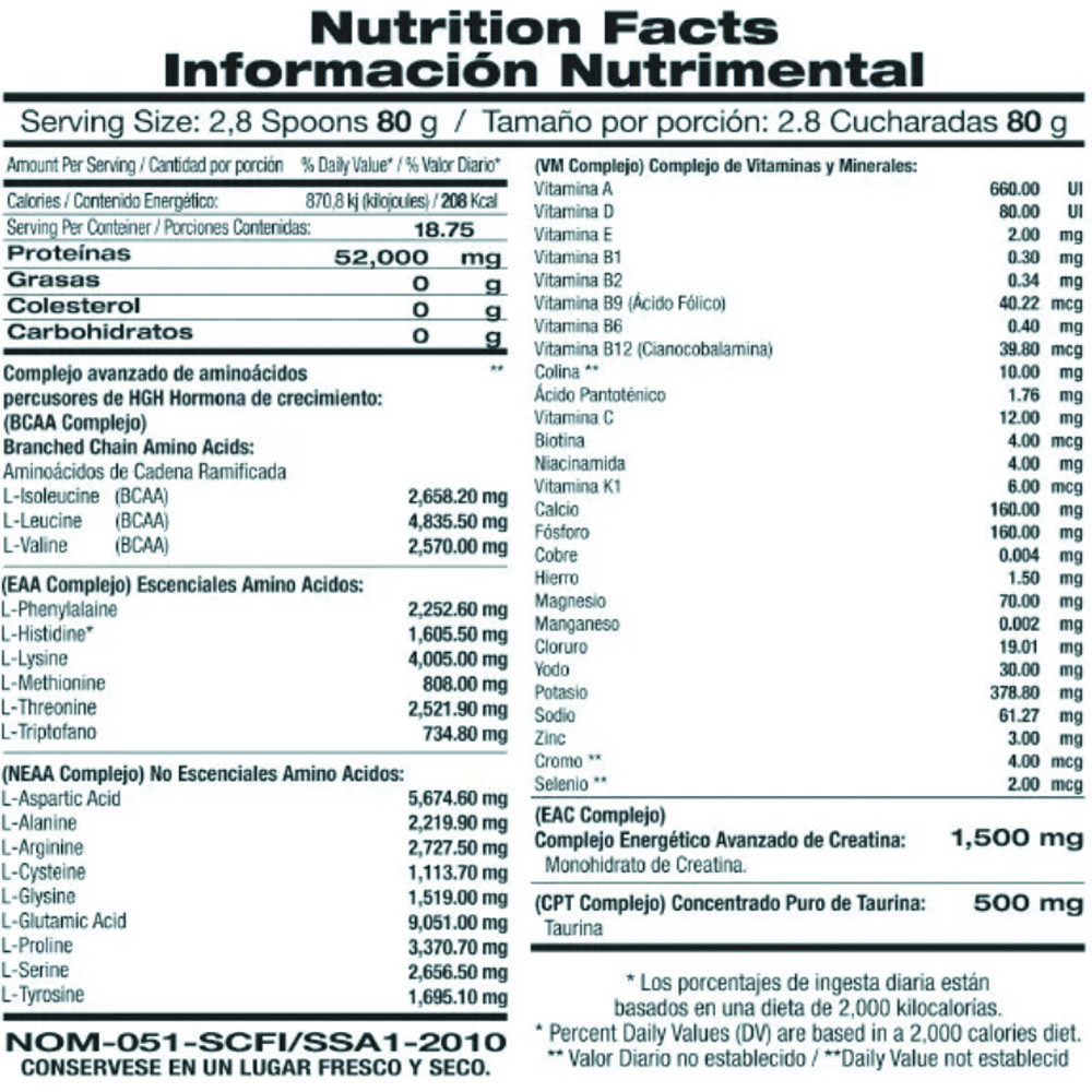 Isolate Protein & Amino Zero Carb 3,500 Gr 7.7 Lbs Whey Sabor Vainilla francesa F&nt