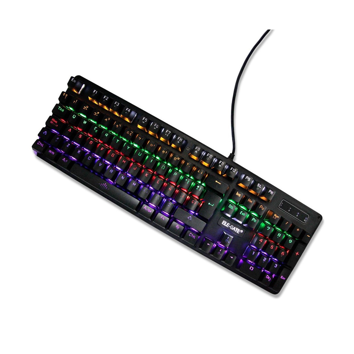 Teclado Gamer Mecánico Ele-Gate TC17 Color Negro Con Luz Rgb