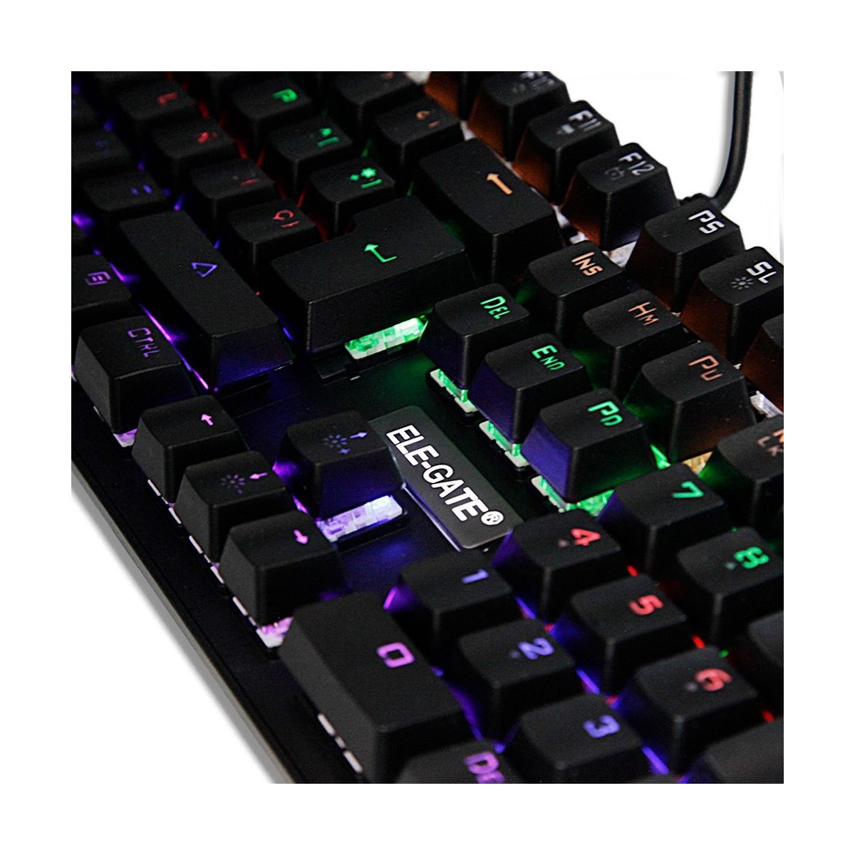 Teclado Gamer Mecánico Ele-Gate TC17 Color Negro Con Luz Rgb