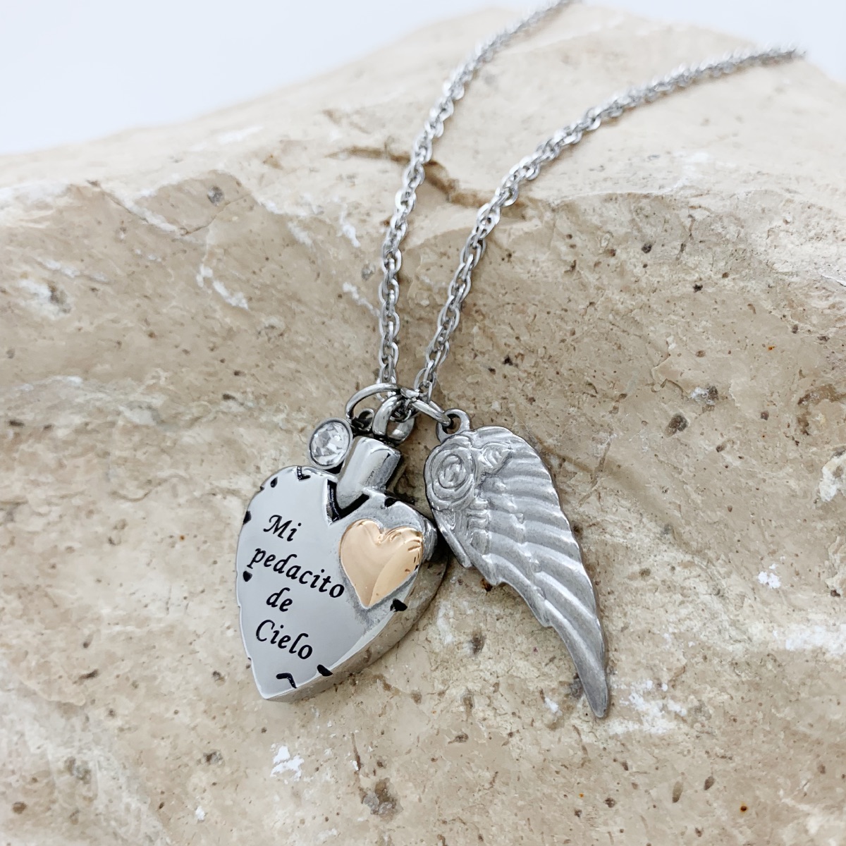 Dije Para Cenizas Cremación Urna Funeraria Relicario 35 - Acero inoxidable- Joyería,Relicario,Diseño Elegante 