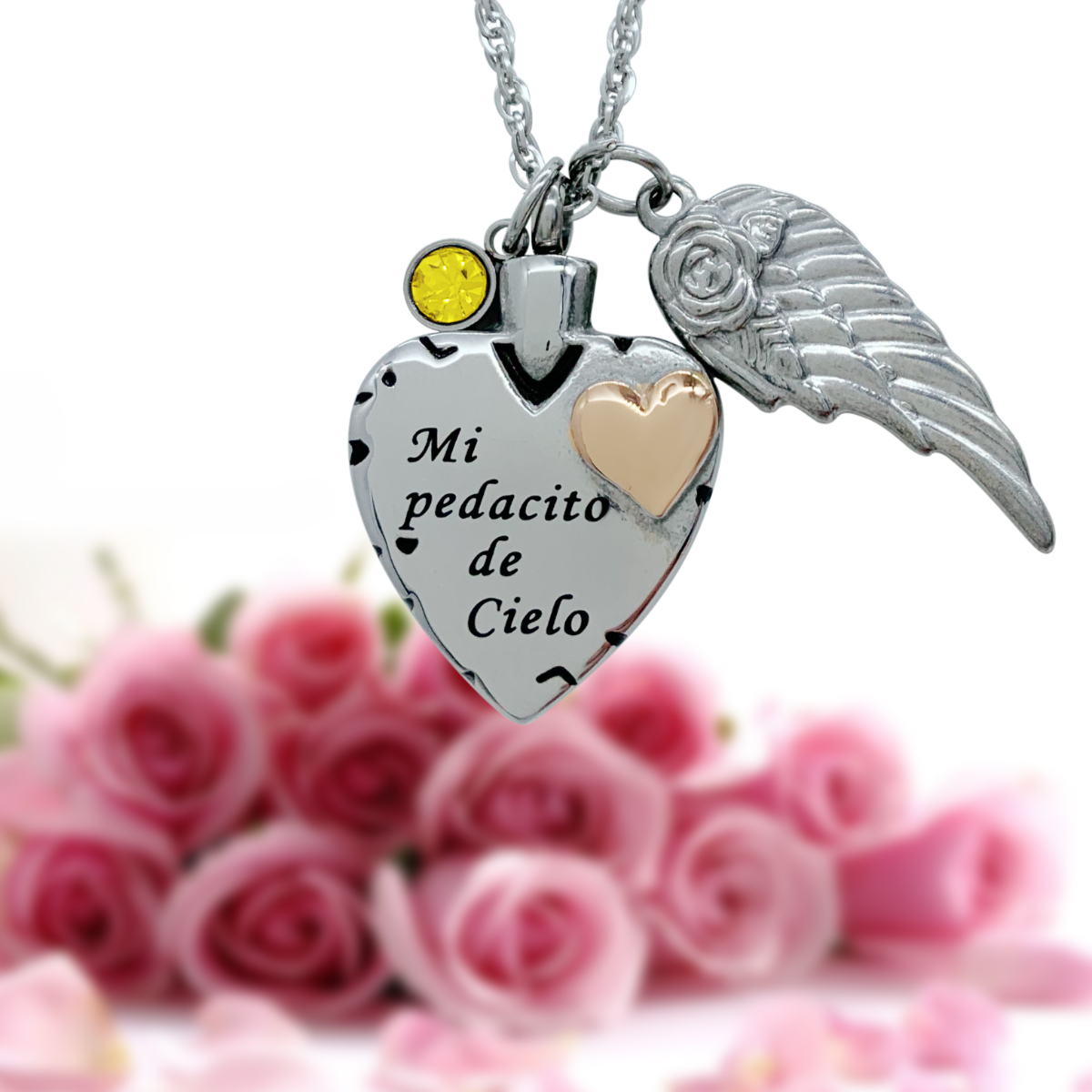 Dije Para Cenizas Cremación Urna Funeraria Relicario 35 - Acero inoxidable- Joyería,Relicario,Diseño Elegante 